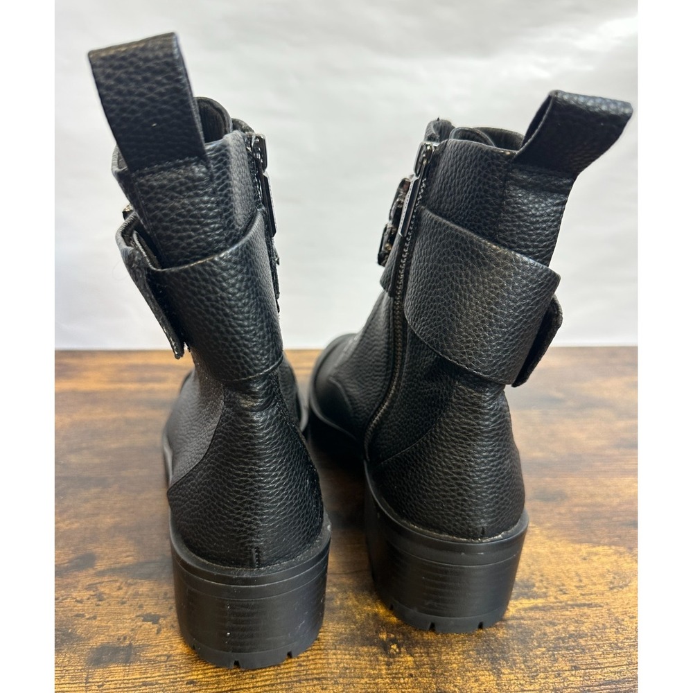 Karl Lagerfeld Paris Payson Black Crystal Embellished Combat Boots Mens 8.5 E22 - Picture 12 of 15